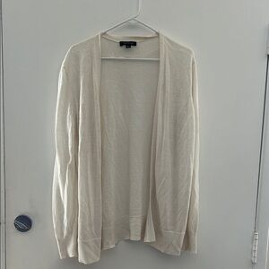Ann Taylor Cream Open-Front Cardigan